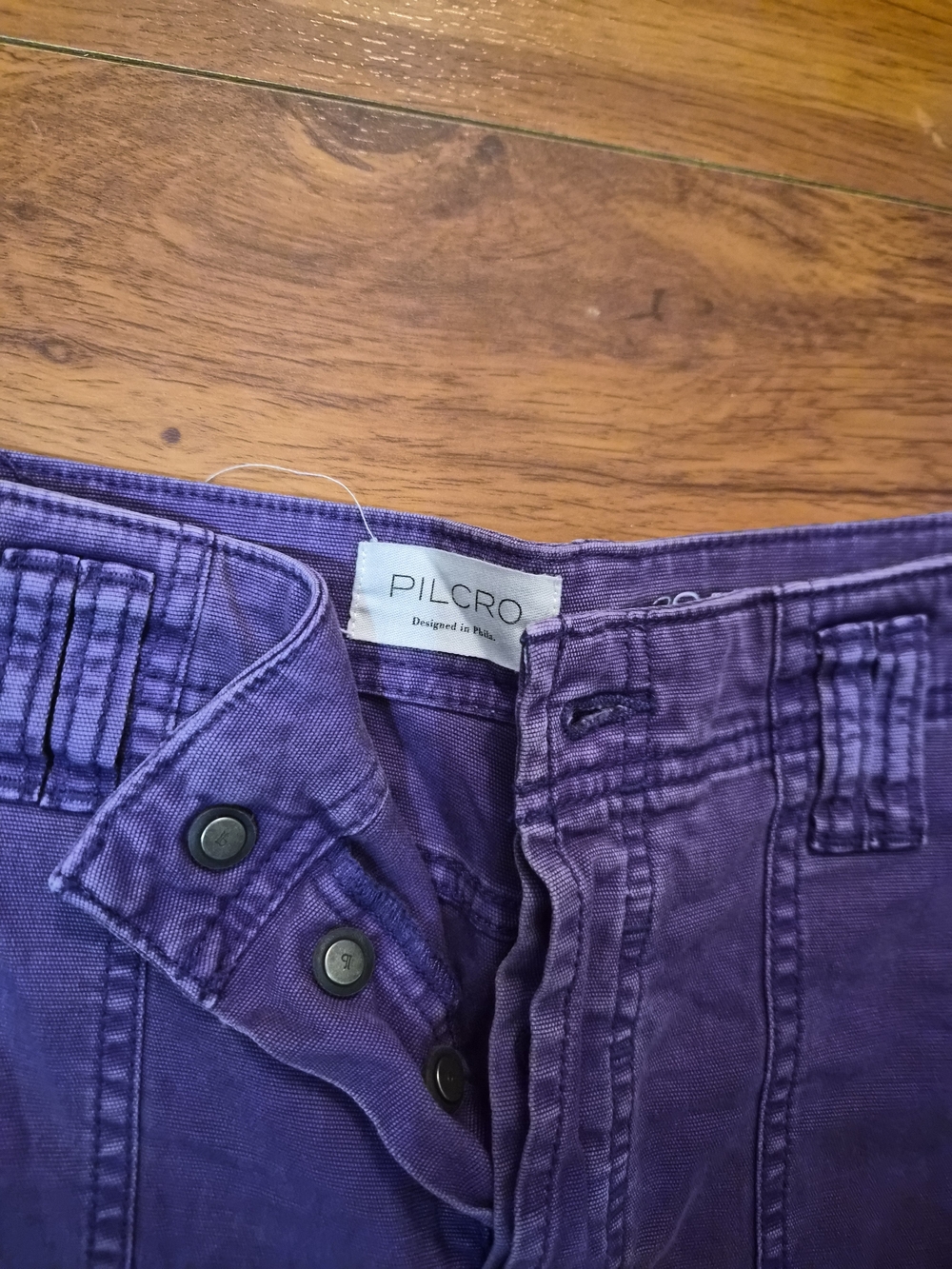 Pilcro Purple Wide-Leg Utility Jeans - Picture 2 of 2